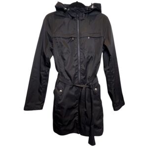 Michael Michael Kors Black 3/4 Hooded Trench Jacket Women’s Size S